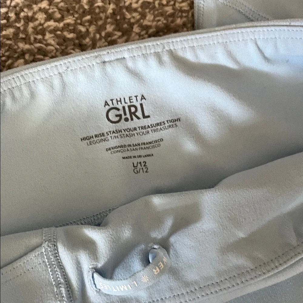 Athleta Girl Sky Blue Leggings with pockets - Picture 4 of 4